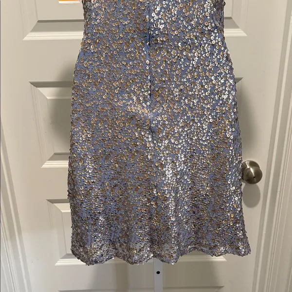 1.STATE‎ Silver Sequin Wrap Mini Dress Size Small NWT - Image 9