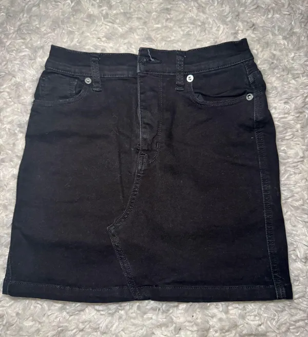 Free People Black Denim Skirt Mini - Image 4
