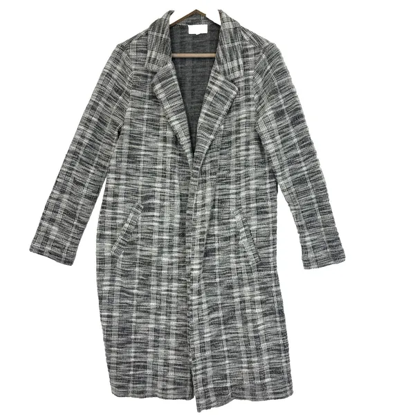 Melloday Blazer Women Sz S Plaid Tweed Open Front‎ Notch Lapel Preppy Academia - Image 4