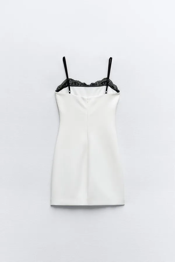 Zara Dress lace mini fitted white wedding party coctail evening bodycon - Image 4