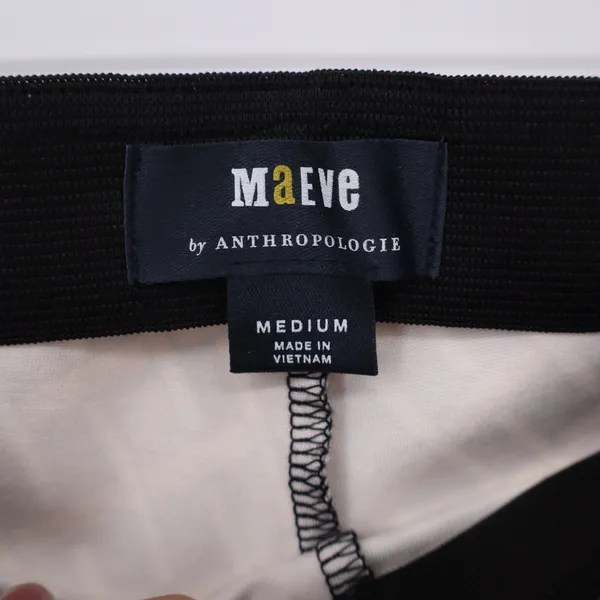 Maeve Pants Womens Medium Flare Geometric Lattice Black Tan Stretch Excellent - Image 3