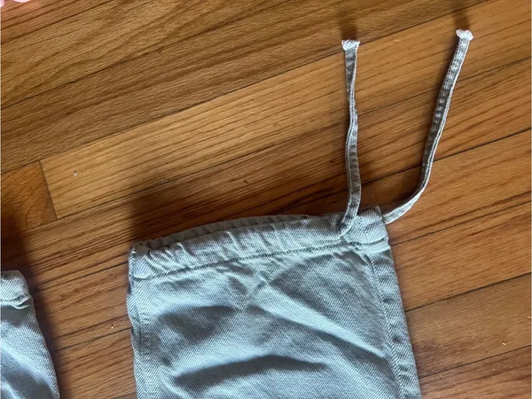 Zara Sage Green Wide Leg Utility Pants Elastic Waist Drawstring Cuff Size S - Image 2