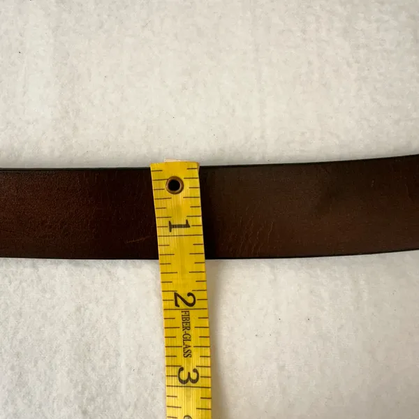 Vintage Brown Leather Belt Men's Unisex Classic Accessories Dress Up Work - Image 7
