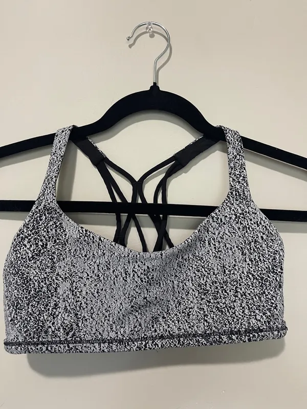 Lululemon Free To Be Zen Bra Power Luxtreme Spray Jacquard White Black Size 6 - Image 3