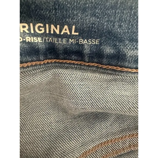 Old Navy Womens Size 16 Long Original Mid Rise Jeans Medium Wash Blue‎ Stretch - Image 7