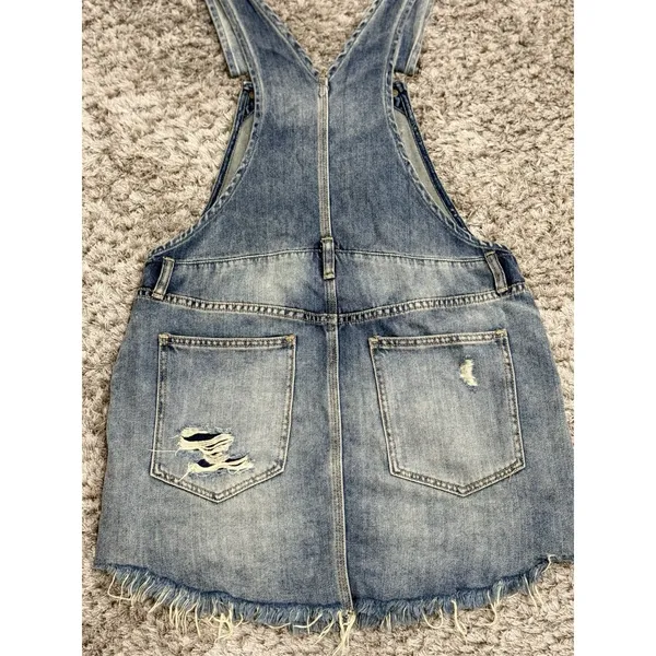 Free People We The Free Women’s Baxter Denim Dress Overall Jumper Grunge Size S - Image 7