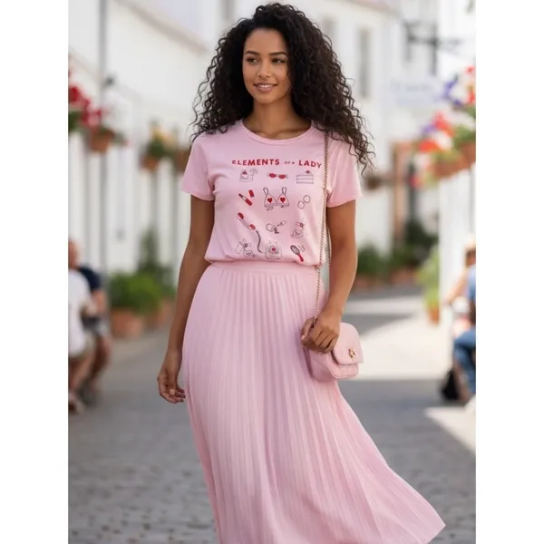 Megan Phillips Collection Elements of a Lady‎ Short Sleeve Tee M Pink Coquette - Image 9
