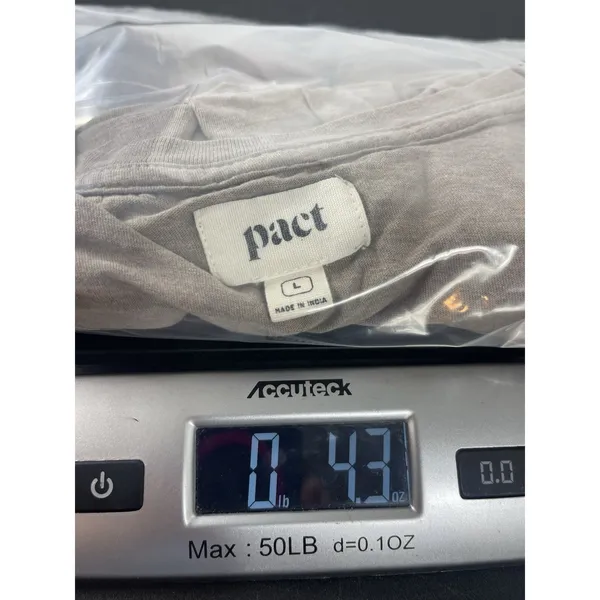 Pact Organic Cotton Tshirt Womens L Taupe V-neck Short Sleeve Sustainable Basic - Image 13