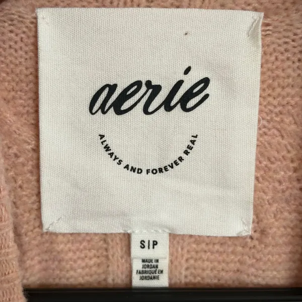 Aerie Womens Pink Cable Knit Raglan Sleeve Crew Neck Pullover Sweater Small‎ - Image 4