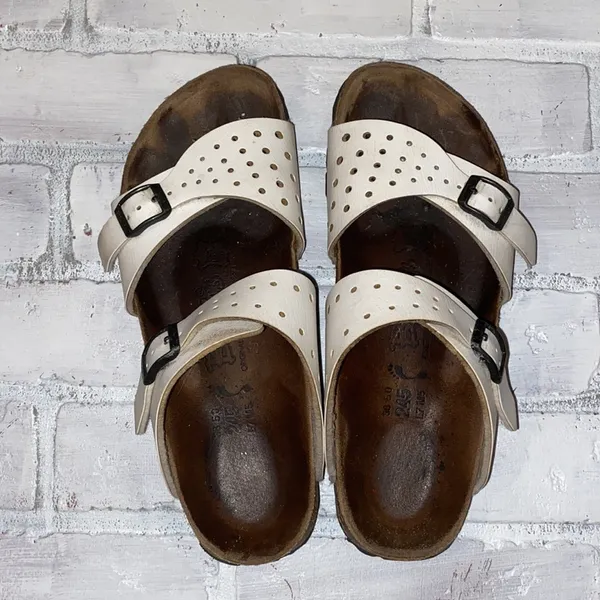 Birkenstock Birkis Freeport White Double Strap Perforated Sandals - Image 5