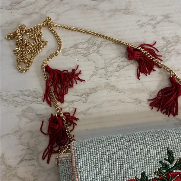 Beaded Tomato Fruit Crossbody Bag Tassels Multicolor NWT Anthropologie viral bag - Image 4