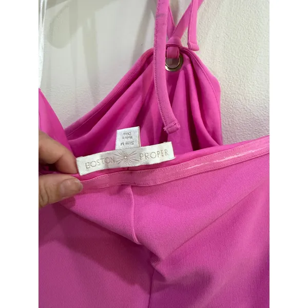 Boston Proper Pink Halter Bodycon Cocktail Dress Size‎ Medium - Image 8