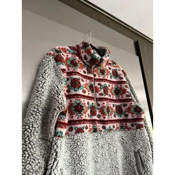 Simply Southern Women's Fleece Sherpa 1/4 Zip‎ Pullover L - Image 4
