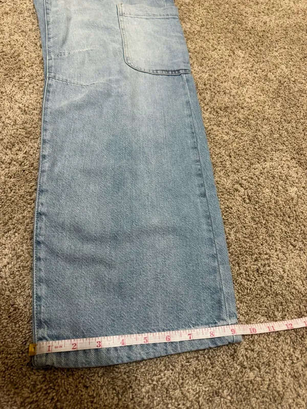 Arizona Jean Co Cargo Wide Leg Jeans Size 2 Light Wash Y2K - Image 7