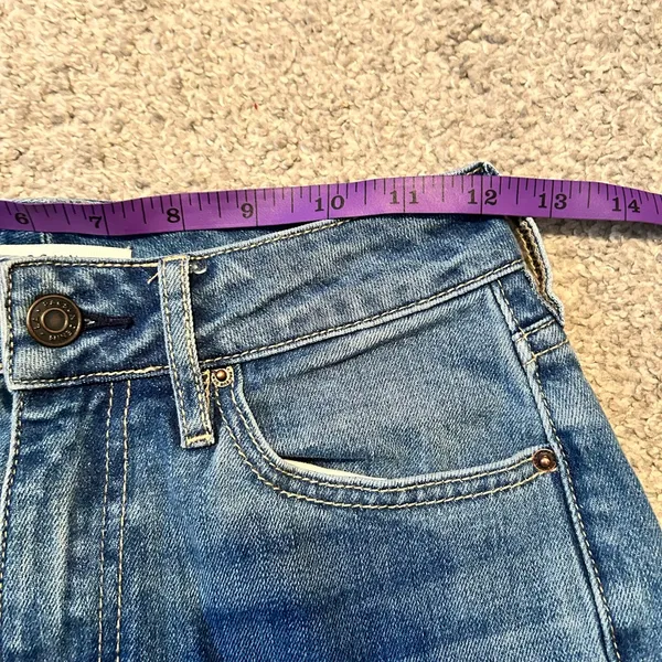PacSun Mom Jeans Blue Wash Size 24‎ High Rise Cropped Denim Pants - Image 6