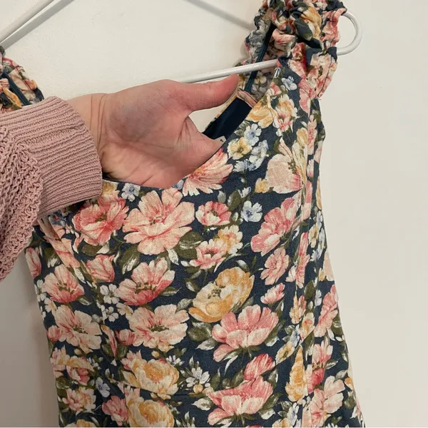 ABERCROMBIE & FITCH A&F Off the Shoulder Corset Mini Dress Blue Pink Etc Floral - Image 8
