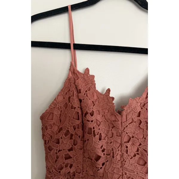 ASTR The Label Lace A Line Midi Dress Mauve Women's Size Small - Image 7