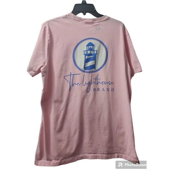 The Lighthouse Brand Graphic‎ T-Shirt Crew Neck Short Sleeve Casual Pink L - Image 2