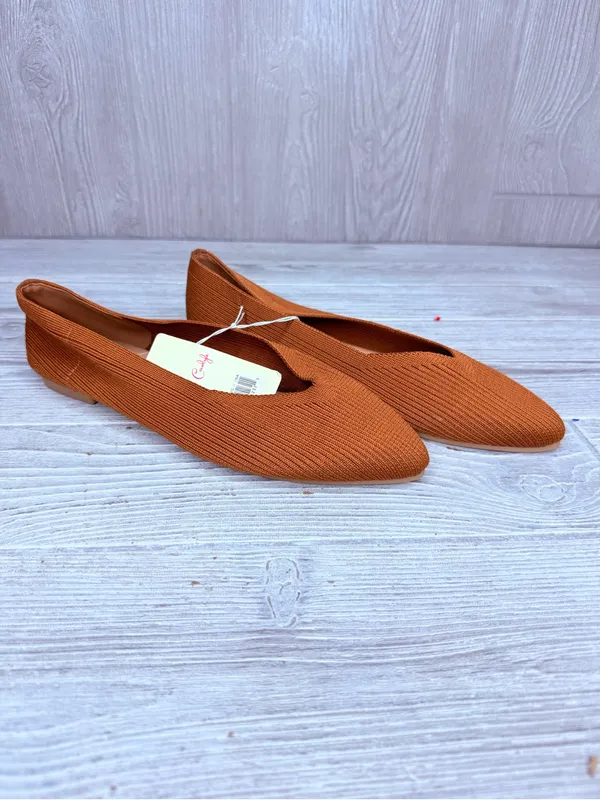 Nwt Jessica Carlyle pointed-toe ribbed knit ballet flat cognac slip ons size 8 - Image 4