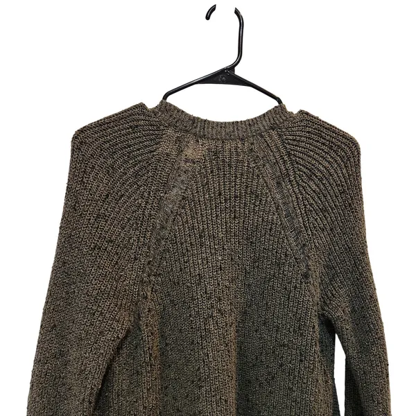 American Eagle Outfitters Dark Green Gray Knit Open Front Cardigan Sweater Small - Image 6