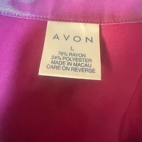 Avon Metallic Pink Button Front Tunic Blouse Size L Shimmer Y2K - Image 5