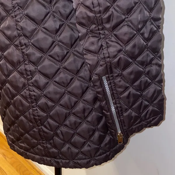 Marc New York Andrew Marc Brighton Dark Purple Quilted Coat Jacket Size Small - Image 10