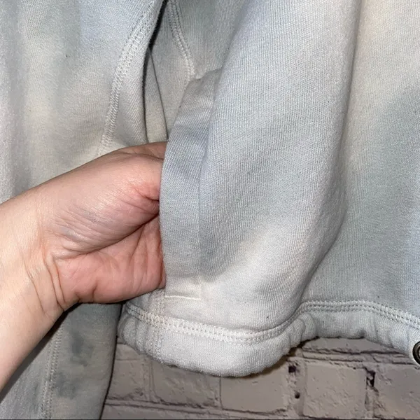 Abercrombie Soft A&F‎ Hoodie Medium Blue Tie Dye Cropped Sweatshirt Cozy - Image 2