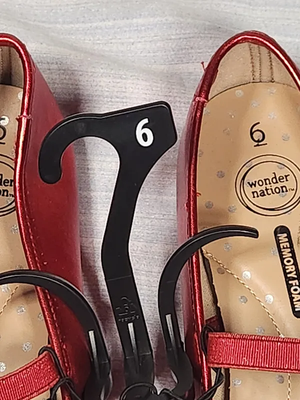 Wonder Nation women Metallic Red Mary Jane Ballet Flats Shoes Memory Foan Size 6 - Image 2