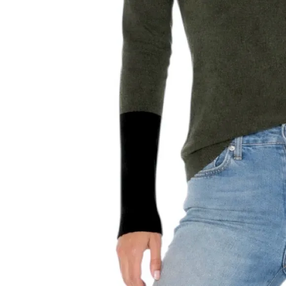 Club Monaco Italian Wool Agnes Sweater Green and Black Size S - Image 7