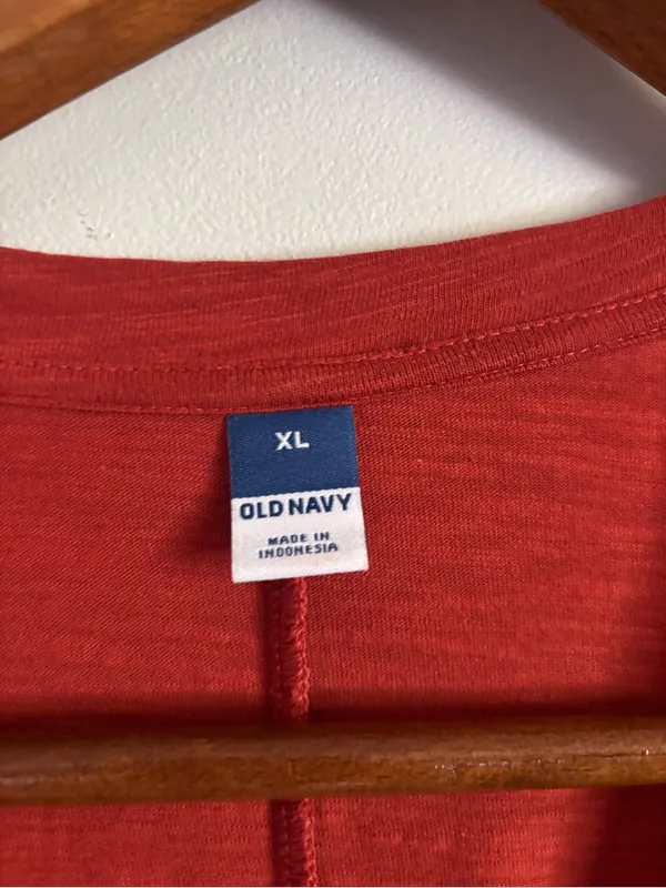Old Navy Waist Defined Short Sleeve Fox Orange Slub Knit Mini Dress - Image 7