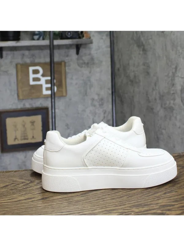 NEW Steve Madden Womens Faux Leather Lifestyle Casual Low Top Sneakers White 9M - Image 6