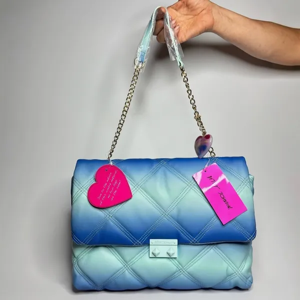 Betsey Johnson Ciara Quilted Shoulder Bag in Blue Multi Ombré - Image 2