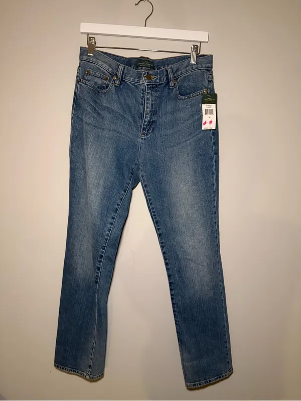 NWT Lauren Ralph Lauren Blue Straight-Leg Jeans Women’s 8 - Image 3