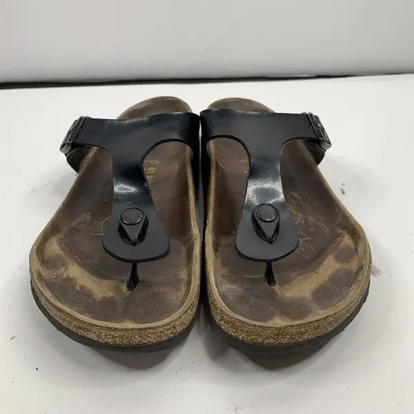 Birkenstock Size 41 10 Gizeh Sandals Birko Flor Patent Shoes Flip Flops T Straps - Image 3
