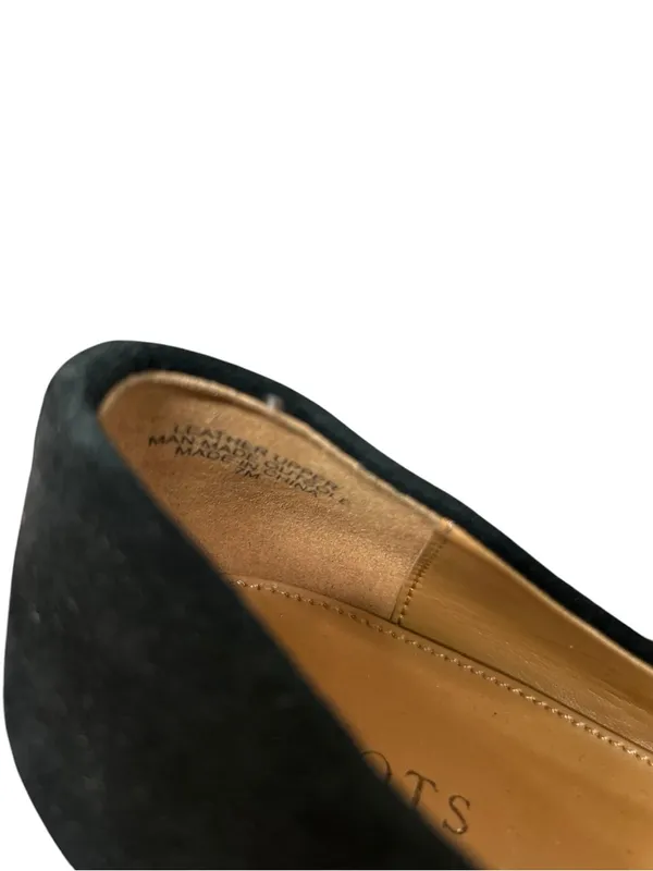 Talbots Black Suede Ballet Flats Gold Hardware Women’s Size 7M Comfort - Image 5