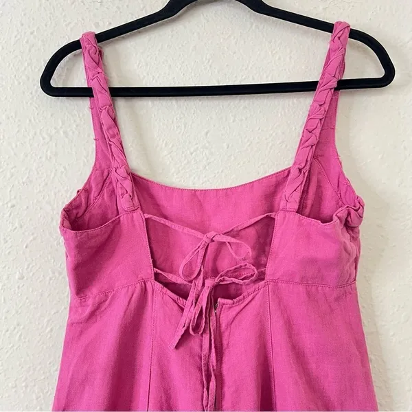 Zara Pink Linen Blend Mini Dress NEW Size Medium - Image 8