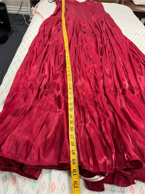 Lulu’s Berry Red Organza Pleated Drop Waist Maxi Dress XL - Image 12