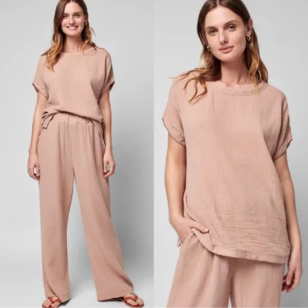 Faherty Dream Organic Cotton Gauze T-Shirt Minimalist Lightweight‎ Summer Top XS - Image 2