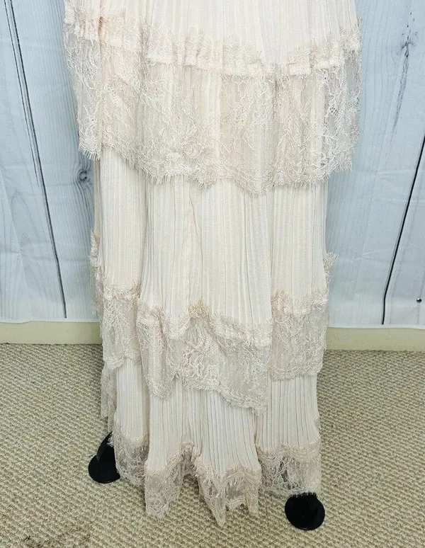 NWT Just Me Women's Pink Lace Ruffle Tiered Boho Sleeveless Pleated Dress Size M - Image 11