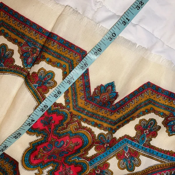 Vintage Colorful Paisley Patterned Scarf 30”x30” - Image 5