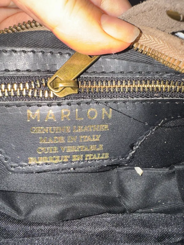 made in italy suede shoulder bag with bottom fringe real calf leather - Image 7