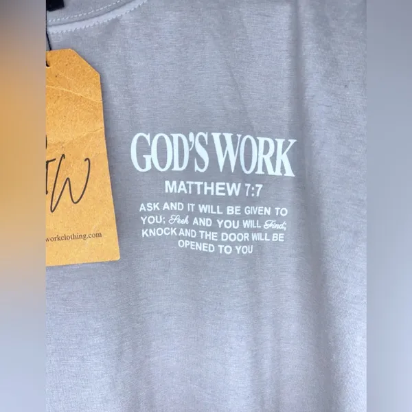 NWT GOD WORK Women’s/Mens Oversized Drop Shoulder Graphic Worship Tee - Image 6
