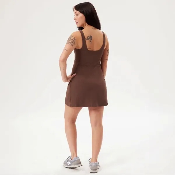 GIRLFRIEND COLLECTIVE Tommy Skort Dress In Brown - Image 4