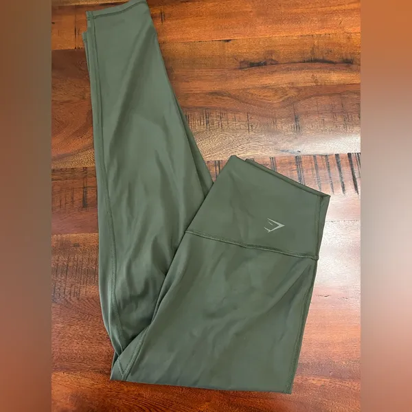 Gymshark Elevate 2.0 High-Waisted Full-Length Leggings – Olive Green - Image 2