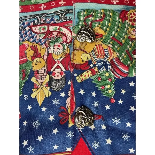 Handmade Vintage Christmas Holiday Vest Santa Patchwork‎ Novelty Womens L - Image 2