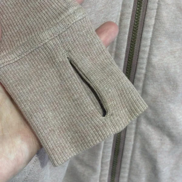 Lululemon Cropped Zip Hoodie Heathered Mauve Thumbhole Yoga Jacket Women’s 10? - Image 5
