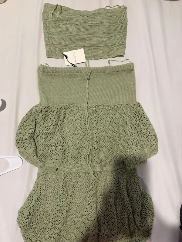 Two-Piece Set Mabel Sage Green Skirt - Image 5