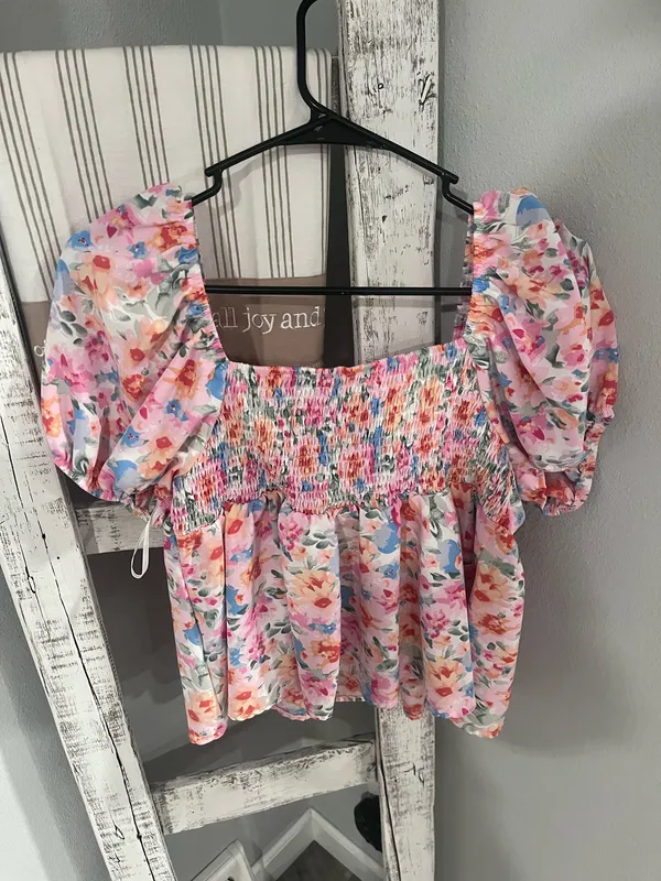 Flowery top Pink Size L - Image 2