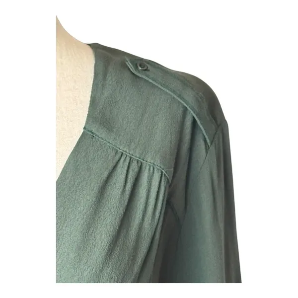 Maeve Anthropologie Dress Women XS Olive Green Faux Wrap Mini Preppy‎ Boho Retro - Image 7