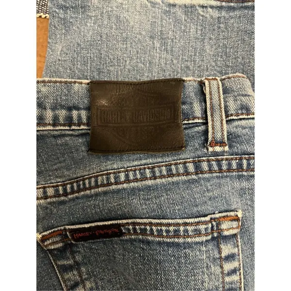 ‎Harley Davidson Straight Leg Jeans Blue Size 10P - Image 7